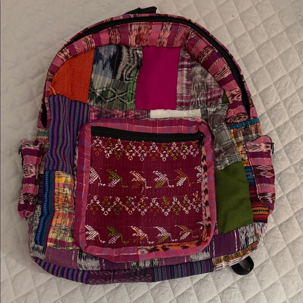 Colorful Patchwork Backpack - image 1